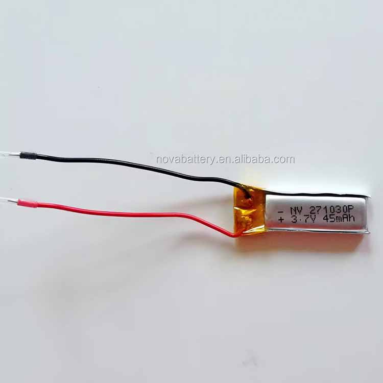 271030 smallest slim lithium polymer battery 3.7v 45mAh 50mAh 20C high discharge rate lipo battery 300930