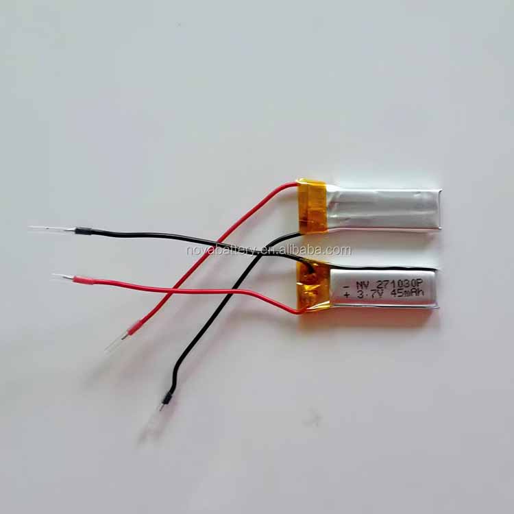 271030 smallest slim lithium polymer battery 3.7v 45mAh 50mAh 20C high discharge rate lipo battery 300930